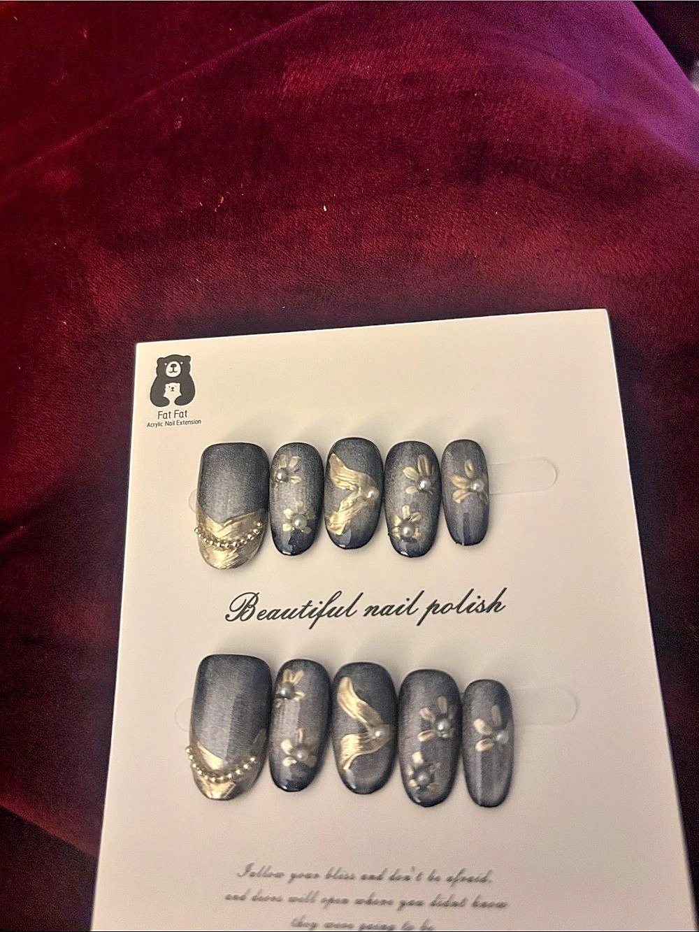 Full For Fun Black & Gold Press-On Nails NWT